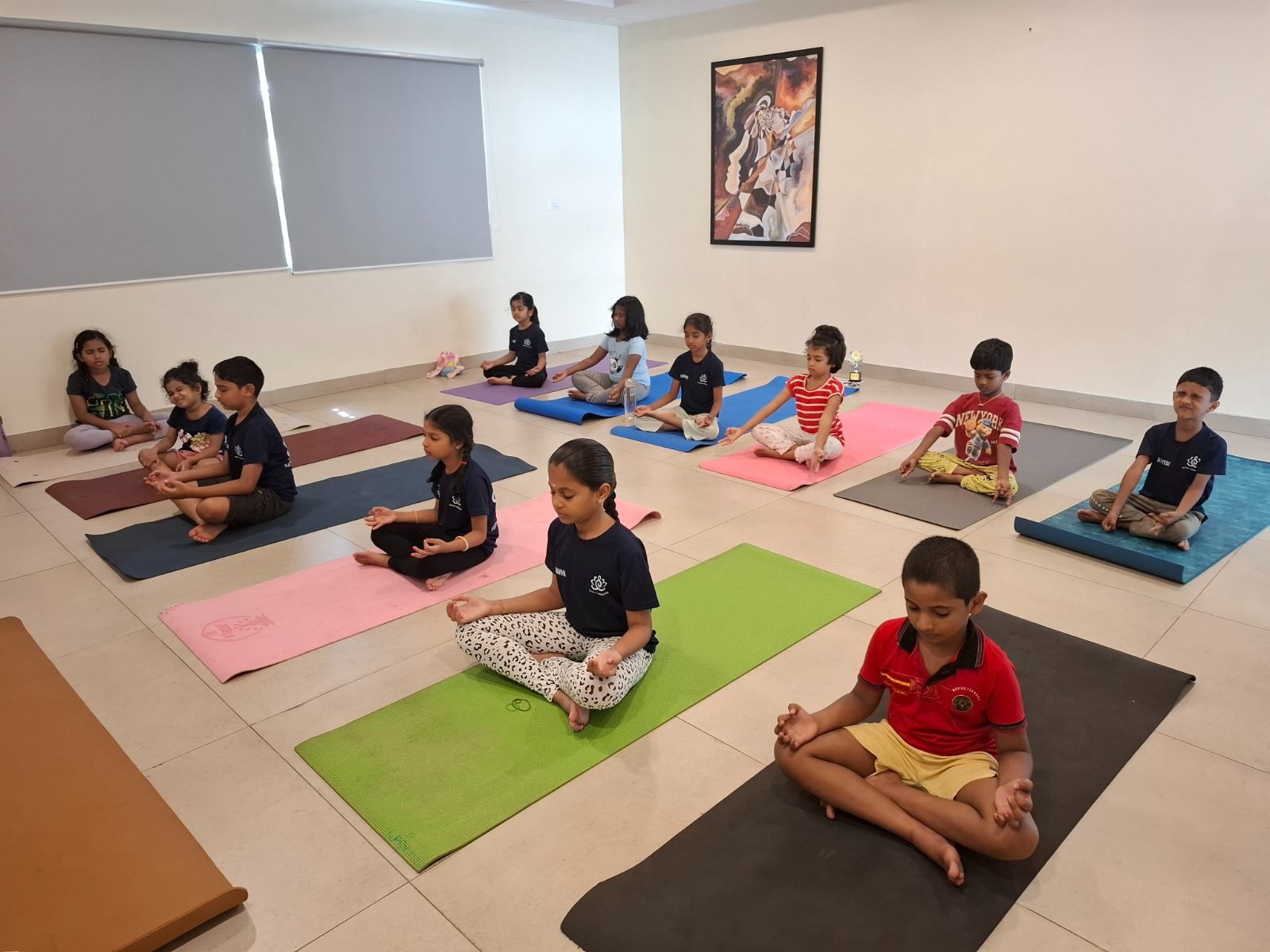 Children in yoga class