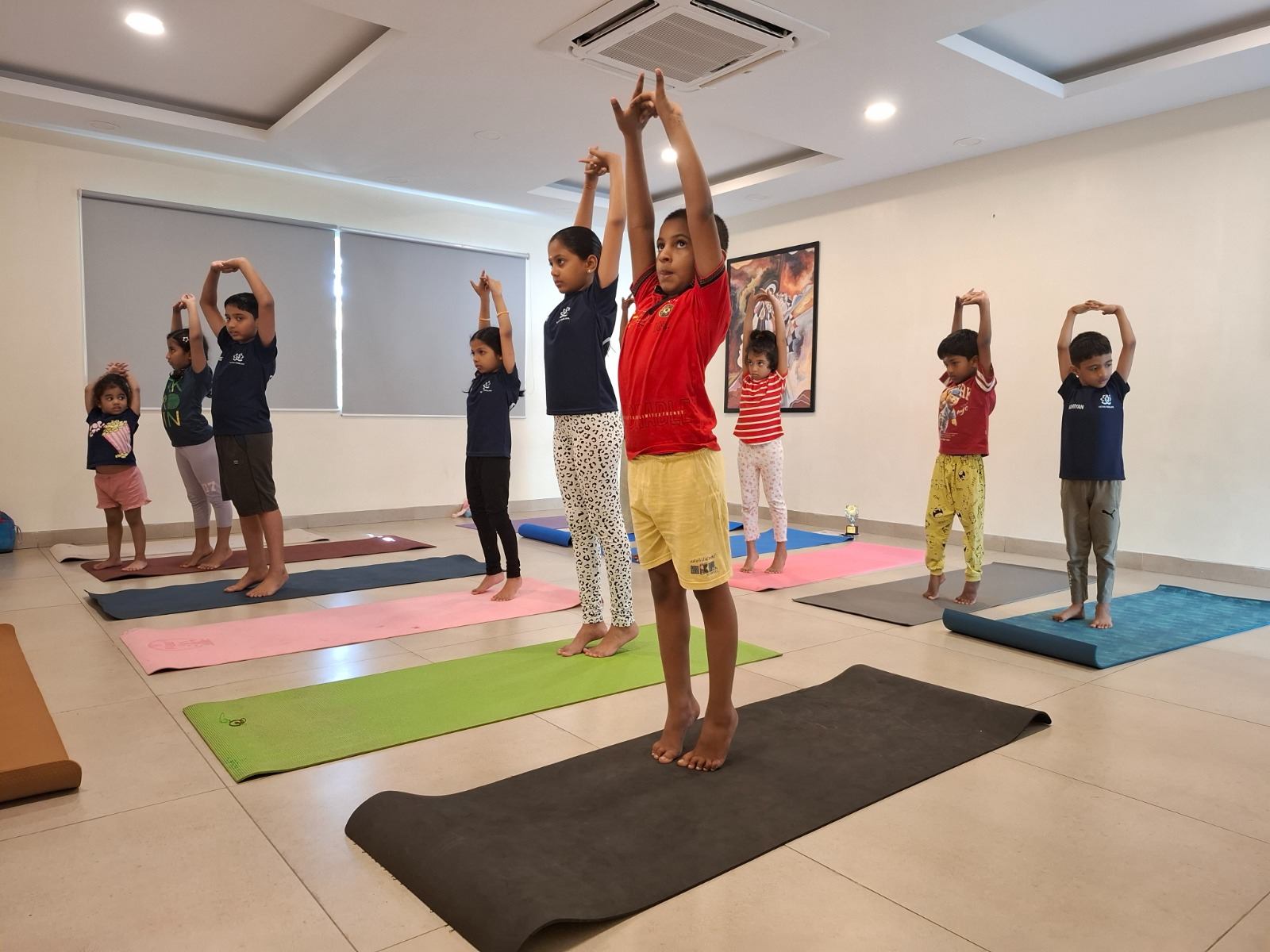 Group yoga activity